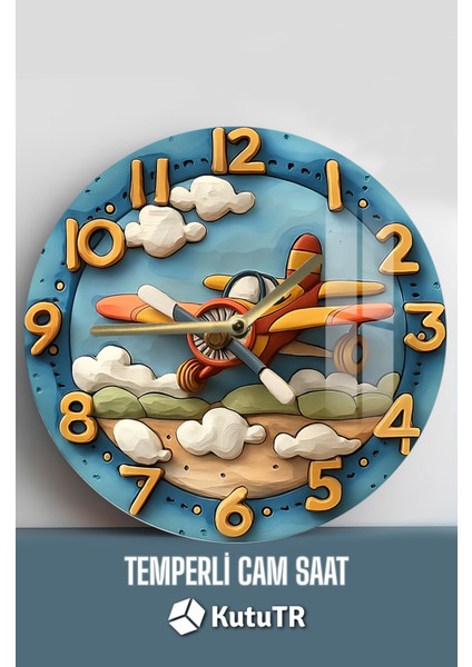 Renkli 3D Görünümlü Temperli Cam Saat, 33 Cm, Şık ve Modern Dekorasyon Parçası fiyatları