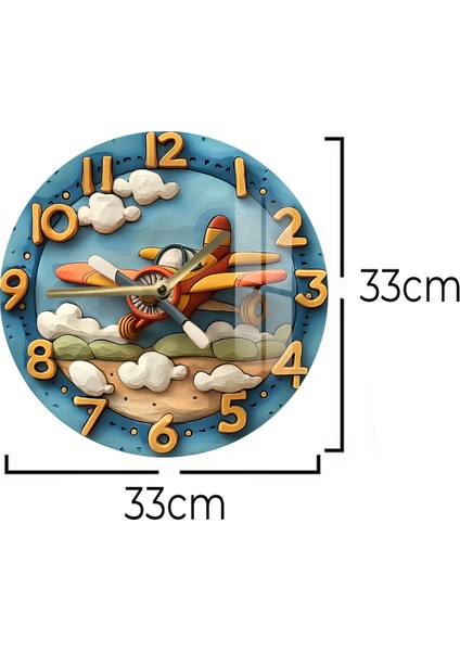 Renkli 3D Görünümlü Temperli Cam Saat, 33 Cm, Şık ve Modern Dekorasyon Parçası
