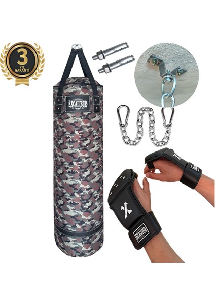 Polystar 100 x 30 cm Boks Kum Torbası Kamuflaj - Eldiven Hediyeli