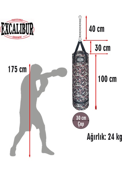 Polystar 100 x 30 cm Boks Kum Torbası Kamuflaj - Eldiven Hediyeli fiyatları