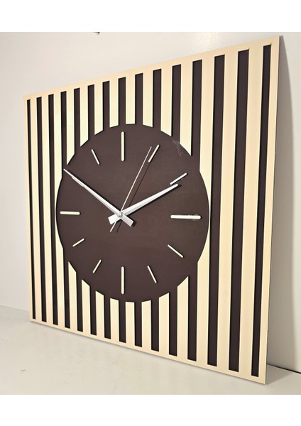 Krem Ahşap Duvar Saati 42X42 Cm, Sessiz Mekanizma, Modern Tasarım modelleri