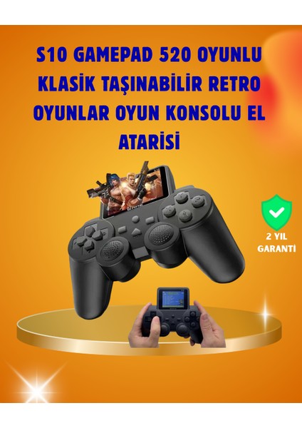 Çocuklar ve Yetişkinler Için Uygun 500 Oyunlu Taşınabilir Mini Retro El Konsolu