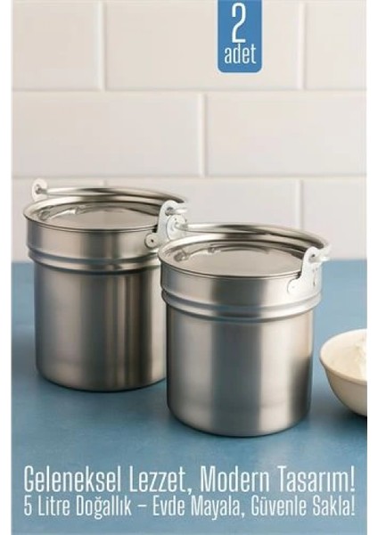 Modacar 2 Li Yoğurt Bakracı – Paslanmaz Çelik 5 Litre | Kapaklı, Hijyenik ve Dayanıklı fiyatları