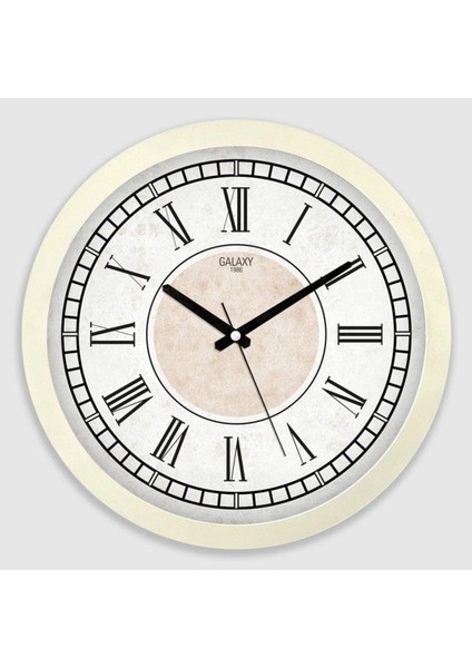 Modern 35 cm Bej Roma Rakamlı Duvar Saati, Şık ve Zarif Tasarım