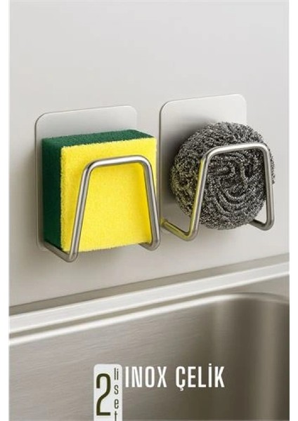 Modacar Inox Bulaşık Sübgerlik Stant- Mutfak Askısı Profesyonel 2 Li Set fiyatları