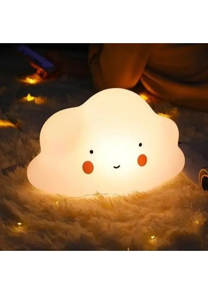 Bulut Şeklinde LED Dekor Gece Lambası, Yumuşak Beyaz Işık, Sıcak ve Rahat Atmosfer