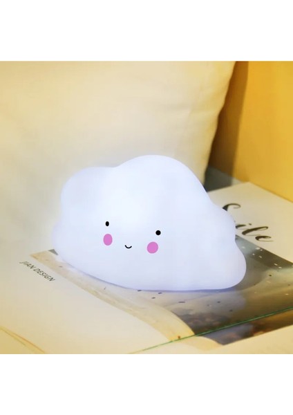 Bulut Şeklinde LED Dekor Gece Lambası, Yumuşak Beyaz Işık, Sıcak ve Rahat Atmosfer