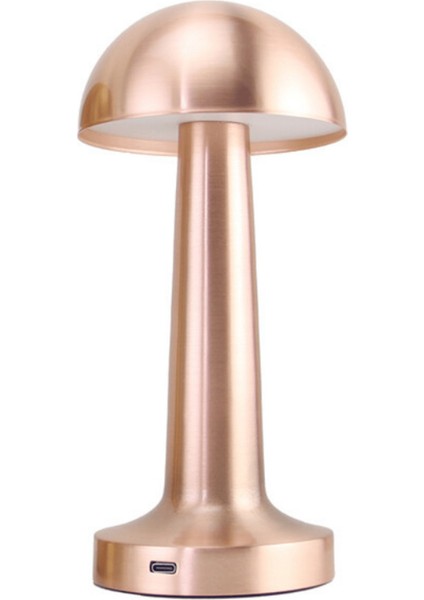 Pembe Retro Mantar Masa Lambası, Bakır Detaylı, Dimmerli, Şarjlı, Dekoratif ve Dokunmatik fırsatları