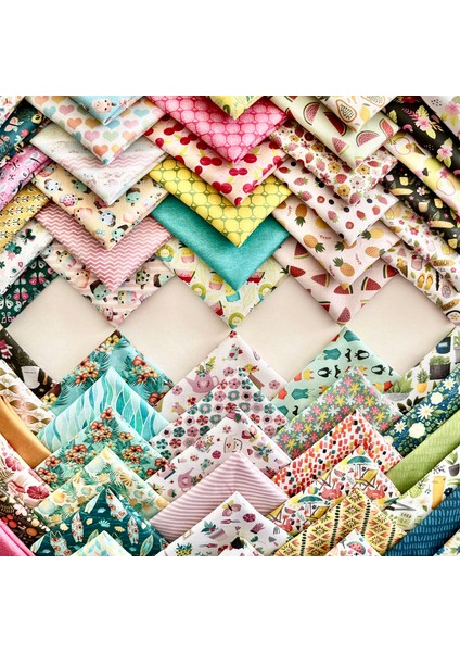 Patchwork Kumaş Seti – 60 Adet 20X20 cm | %100 Pamuk Saten | El Işi, Dikiş, Quilting ve Hobi Için fiyatları
