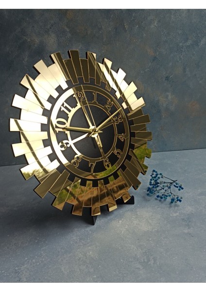 Şık Siyah Minimalist Duvar ve Masa Saati, 30 Cm, Modern Tasarım modelleri