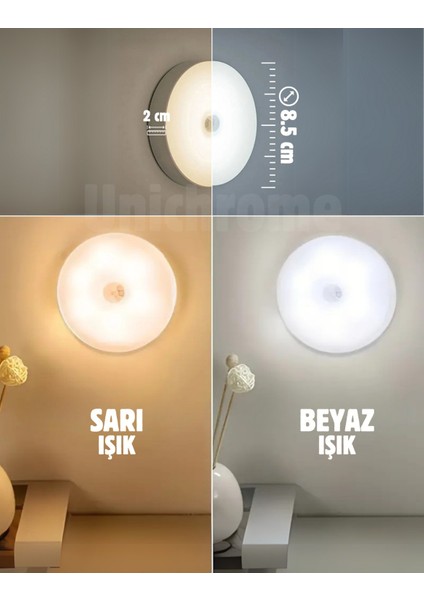 4'lü Renkli Hareket Sensörlü USB Şarjlı LED Işık Dolap Içi Gece Aydınlatması fiyatları