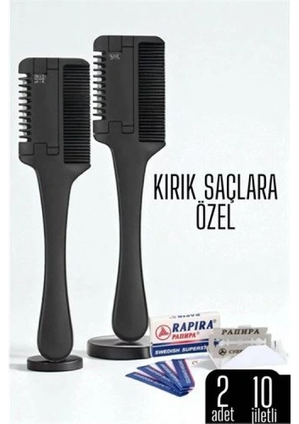 Modacar Saç Inceltme ve Şekillendirme Tarağı Çift Fonksiyonlu Saç Kırığı Için Saç Incelten Jiletli Tarak