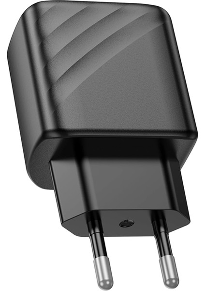 Hoco. CS23A Sunlight 30W 1 Adet Type-C ve 1 Adet USB 3.0 Qc Çıkışlı Pd Hızlı Şarj Aleti - Siyah fırsatları