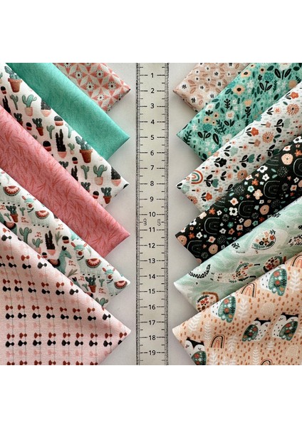 Patchwork Kumaş Seti – 60 Adet 20X20 cm | %100 Pamuk Saten | El Işi, Dikiş, Quilting ve Hobi Için modelleri