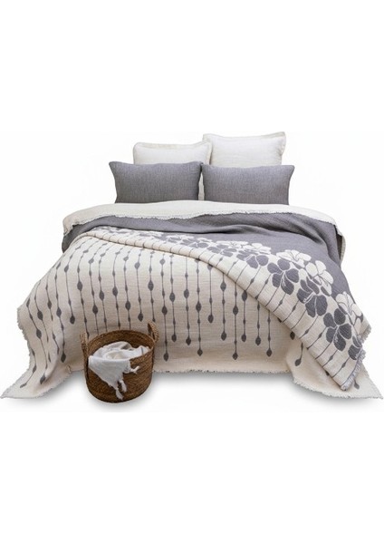 Sole Gri Yatak Örtüsü Seti – %100 Pamuk, Nefes Alabilir ve Yumuşak Dokulu