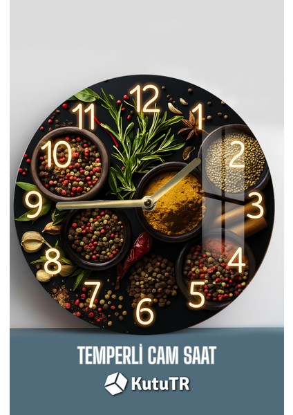 Renkli 3D Görünümlü Temperli Cam Saat, 33 Cm, Mutfak ve Yaşam Alanları Dekoru fiyatları