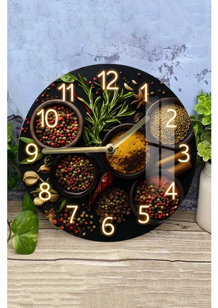 Renkli 3D Görünümlü Temperli Cam Saat, 33 Cm, Mutfak ve Yaşam Alanları Dekoru modelleri