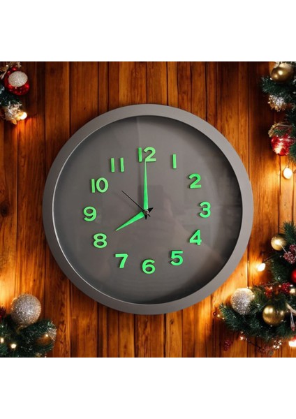 Fosforlu Duvar Saati, Takı ve Anahtarlık Seti, Parlak ve Şık Tasarım