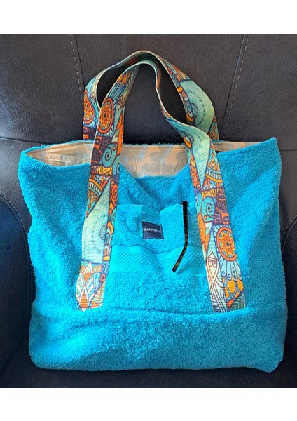 Tote Bag Mavi Havlu Pamuk Plaj Çantası Alışveriş Çantası Omuz Çantası fiyatları