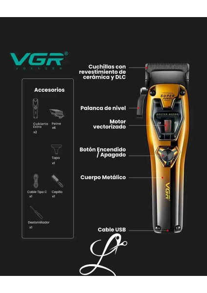 Vgr 668 Profesyonel Saç Kesme Makinesi, 11000 Rpm Vector Motorlu Kablosus, Metal Gövde, 3 Modüler Değiştirilebilir Gövde Kapağı fırsatları