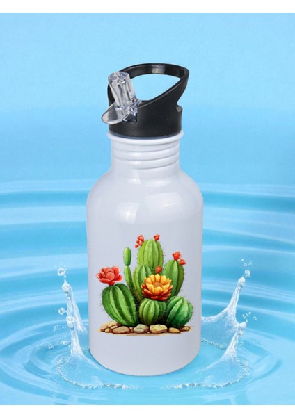 Kaktüslü Matara Suluk 600 ml - Çocuk Suluk Matara, Çocuk Su Matarası