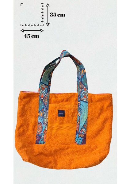 Tote Bag Turuncu Havlu Pamuk Plaj Çantası Alışveriş Çantası Omuz Çantası modelleri