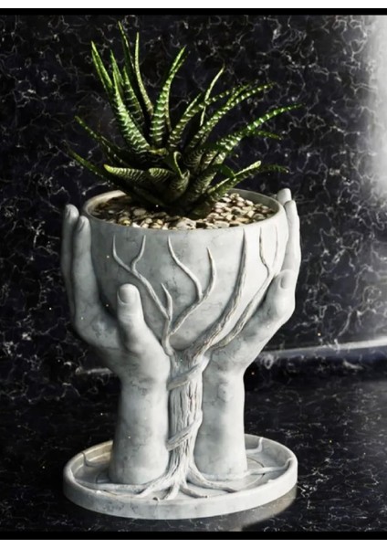Mermer Desenli Hand Of Tree Plastik Vazo modelleri