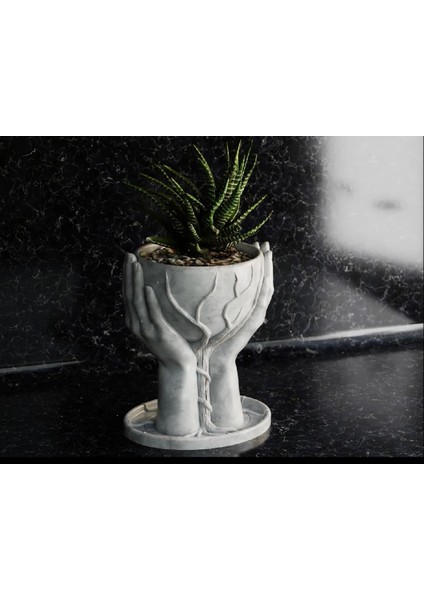 Mermer Desenli Hand Of Tree Plastik Vazo fırsatları