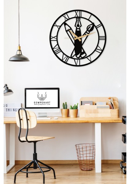 Roma Rakamlı Metal Duvar Saati, 50X50 Cm, Şık ve Fonksiyonel Hediye Seçeneği