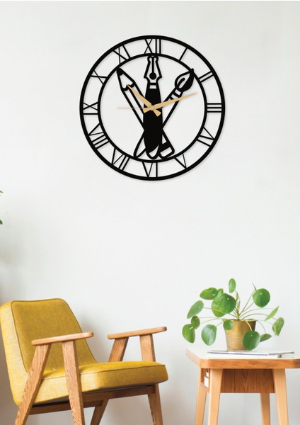 Roma Rakamlı Metal Duvar Saati, 50X50 Cm, Şık ve Fonksiyonel Hediye Seçeneği modelleri