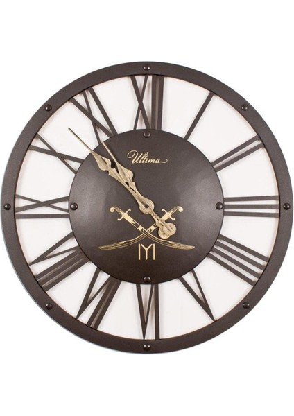 Şık Ferforje Duvar Saati, Dekoratif ve Zarif Tasarım, 2678 Bb2 Ultima, 30CM