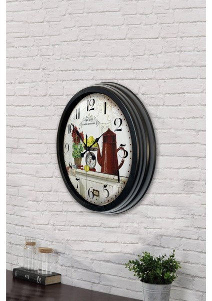40 cm Siyah Metal Mutfak Duvar Saati, Şık ve Modern Tasarım modelleri