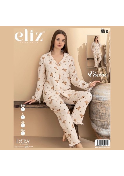 Eliz Kadın Pijama Takımı Uzun Kollu