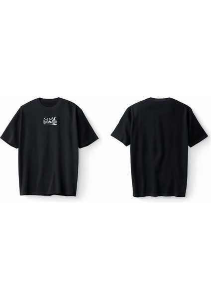 Halloween Yarasa Balkabağı Cadı Şapkası ve Süpürge Oversize Unisex Tişört T-Shirt modelleri