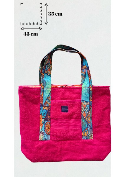Tote Bag Pembe Havlu Pamuk Plaj Çantası Alışveriş Çantası Omuz Çantası Astarlı fiyatları
