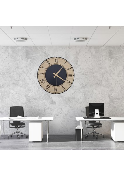 Romen Rakamlı Modern Ahşap Duvar Saati, Çok Renkli ve Şık Tasarım fiyatları