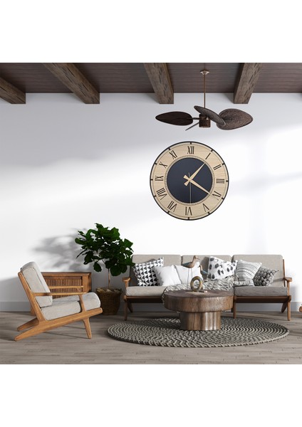 Romen Rakamlı Modern Ahşap Duvar Saati, Çok Renkli ve Şık Tasarım modelleri