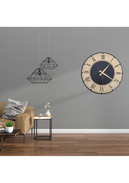 Romen Rakamlı Modern Ahşap Duvar Saati, Çok Renkli ve Şık Tasarım fırsatları