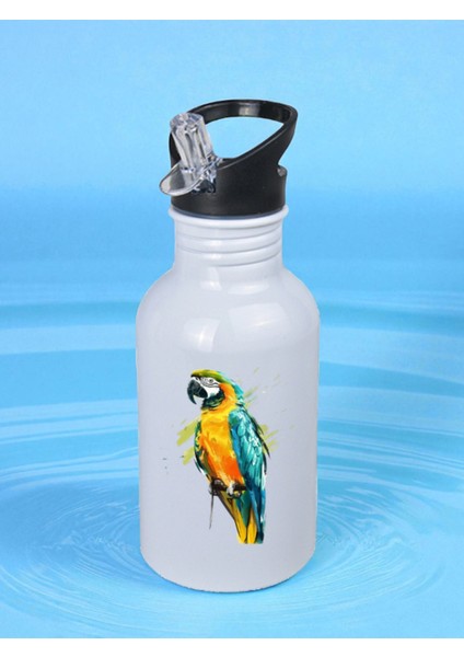 Renkli Papağan Matara Suluk 600 ml - Çocuk Suluk Matara, Çocuk Su Matarası