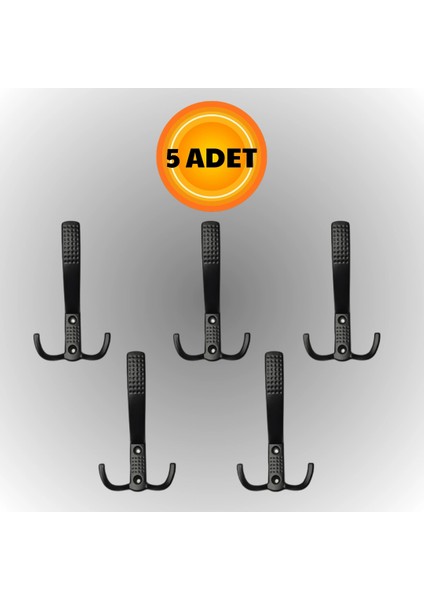 Uzun Noktalı Metal Askı Şık Portmanto Askılık Dolap Mobilya Askısı (Vidalar Dahil)(5 Adet)