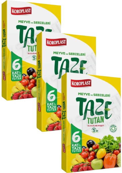 6 Kat Taze Turan Buzdolabı Poşeti 5 Li x 3 Adet