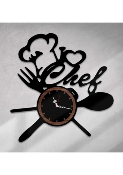 Şık Siyah Ahşap Mutfak Saati, Modern ve Zarif Tasarım ile Mutfağınıza Şıklık Katar