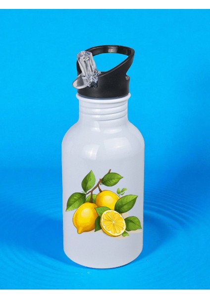Limon Baskılı Matara Suluk 600 ml - Kız Çocuk Suluk, Kız Sulukları