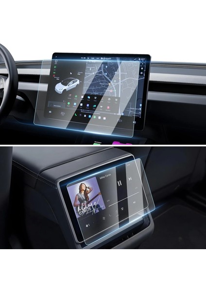 2in1 Tesla Model Y New Juniper Navigasyon Multimedya Uyumlu Nano Ekran Koruyucu Film - FC1118