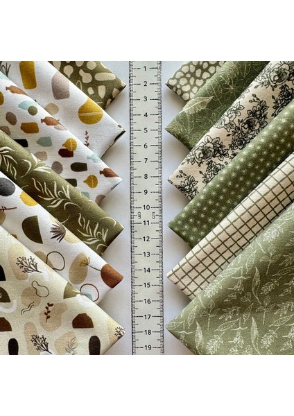 Patchwork Kumaş Seti – 60 Adet 20X20 cm | %100 Pamuk Saten | El Işi, Dikiş, Quilting ve Hobi Için