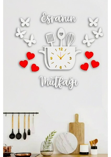 Şık Beyaz Dekoratif Mutfak Saati ve Dekorasyon Parçası fiyatları
