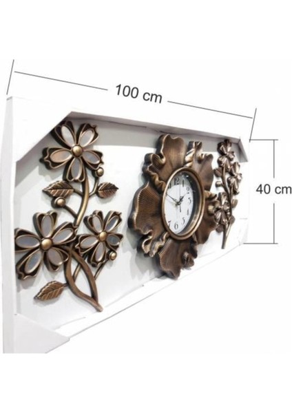 3 Parça Çiçekli Bakır Ferforje Eski Görünüm Oymalı Duvar Saati fiyatları
