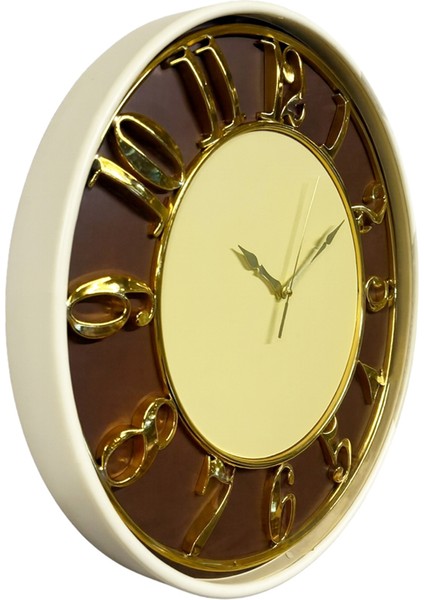 Krem Renk 50 cm Duvar Saati, Şık ve Modern Tasarım, Ev ve Ofis Dekoru Için Ideal fiyatları