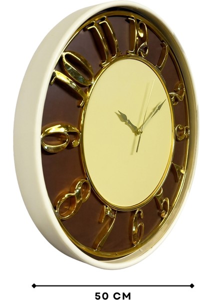 Krem Renk 50 cm Duvar Saati, Şık ve Modern Tasarım, Ev ve Ofis Dekoru Için Ideal modelleri