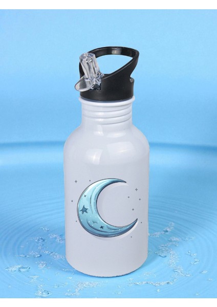 Mavi Ay Matara Suluk 600 ml - Çocuk Suluk Matara, Çocuk Su Matarası